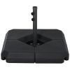 Outsunny 4-Piece Outdoor Patio Offset Umbrella Base Stand Weight Holder w/ Cross Base for Powerful Support, 158lbs Sand or 132lbs Water Filled, Black
