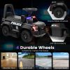 6V Kids Ride On Police Car with Real Megaphone and Siren Flashing Lights