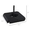 Outsunny 4-Piece Outdoor Patio Offset Umbrella Base Stand Weight Holder w/ Cross Base for Powerful Support, 158lbs Sand or 132lbs Water Filled, Black
