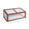 Outsunny Portable Wooden Garden Green House Cold Frame, Indoor Outdoor Terrarium Planter Box, 39" x 26" x 16"