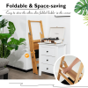 3 Step Foldable Bamboo Step Ladder Stool with Tool Storage Bag
