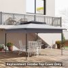 Outsunny 11' x 11' Pop up Canopy Top Replacement Cover, 2-Tier Canopy Cover, 30+ UV Protection, Gray, TOP COVER ONLY