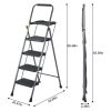 Folding 4 Step Project Ladder;  4-Step Portable Step Stool with Tray Anti-Slip Pedal and Handrails for Home;  330 lbs Capacity