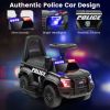 6V Kids Ride On Police Car with Real Megaphone and Siren Flashing Lights