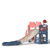 8-In-1 Kids Slide and Climber Set, Toddler Slide Playset with Basketball Game Telescope, Children Indoor Outdoor Playground (Red+Blue+White)