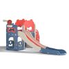 8-In-1 Kids Slide and Climber Set, Toddler Slide Playset with Basketball Game Telescope, Children Indoor Outdoor Playground (Red+Blue+White)