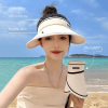 UPF50 + sunscreen cap empty top women's summer cycling anti-ultraviolet uv sun hat all-match large eaves folding sun hat