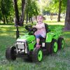 12V Ride on Tractor with 3-Gear-Shift Ground Loader for Kids 3+ Years Old